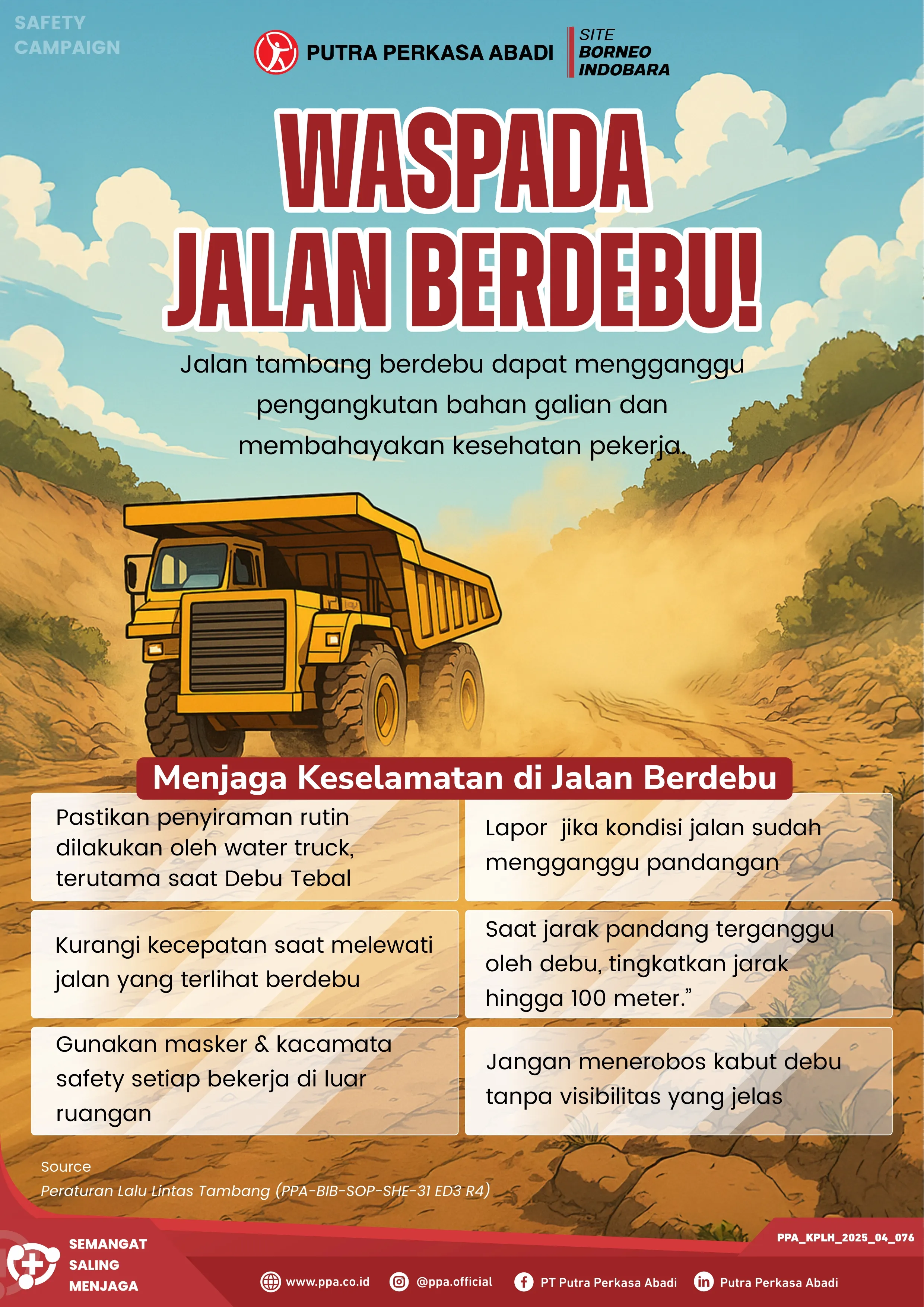 Waspada Jalan Berdebu, Jaga Jarak dan Kurangi Kecepatan